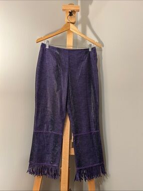 Y2K VINTAGE | Groggy Rave Pants with Snakeprint & Fringe | Small/Medium